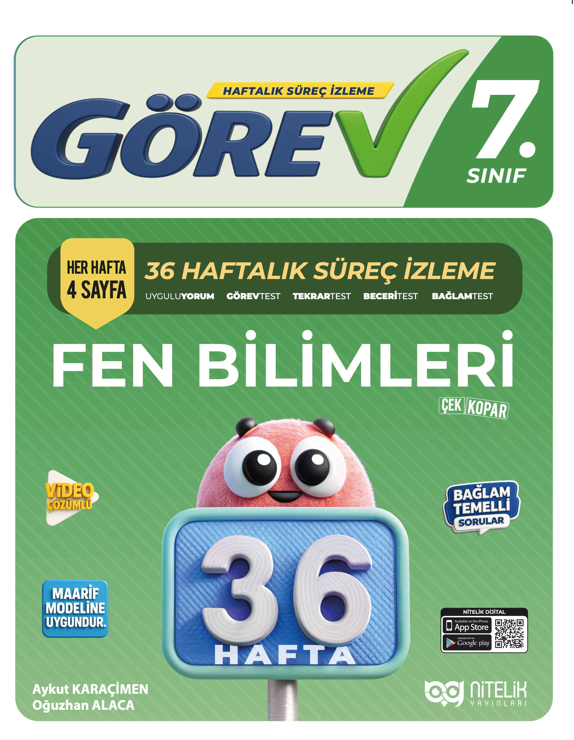 7. Sınıf Görev Fen Bilimleri Haftalık Süreç İzleme kapak görseli